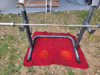 WEIDER SQUAT RACK/ SAFETY HOOKS/ 2 STORAGE HORNS.     7' 45LB OLYMPIC BAR WITH CLIPS 
11525 S HALSTED DUNKIN DONUTS/7111 S WESTERN WALGREENS 
110$ CAS