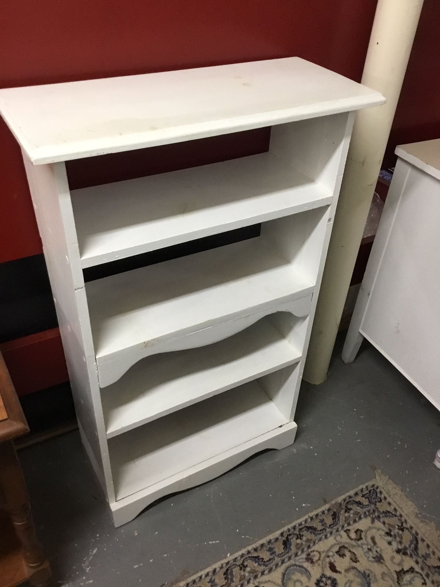 White wooden bookcase