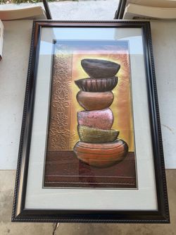 2 Framed Stacked Bowls Wall Art Print