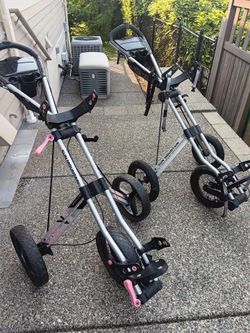 2 sun mountain speed cart V1 his and hers push golf carts