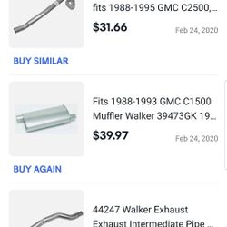 Miss chevy,GMC pickup exhaust parts NEW