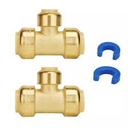 SUNGATOR Reducing Tee, 3/4-Inch by 3/4-Inch by 1/2-Inch Push Fit PEX Tee, Push-t