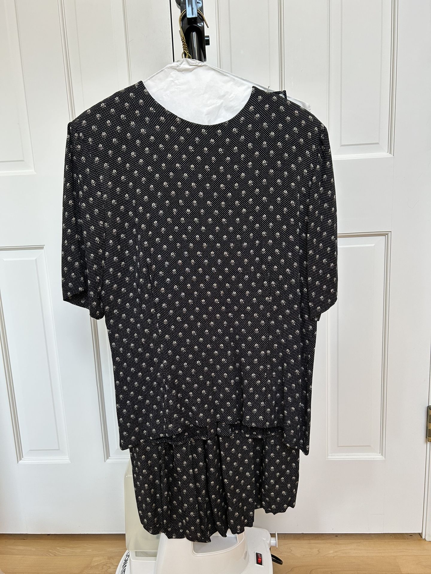 Vintage Prophecy Set – Shirt & Skirt (Black & White Floral)