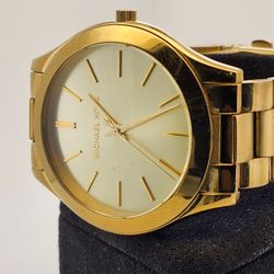 Michael Kors Gold-Tone Round Dial Stainless Steel Quartz Wristwatch