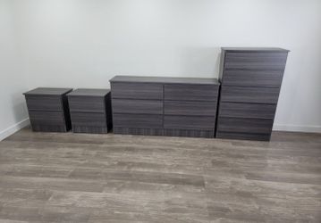 Dresser,  Chest And 2 Nightstands - Cómoda,  Gavetero Y 2 Mesitas de noche
