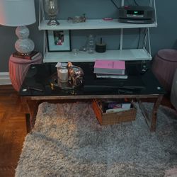 Coffee Table Glass and Gold 