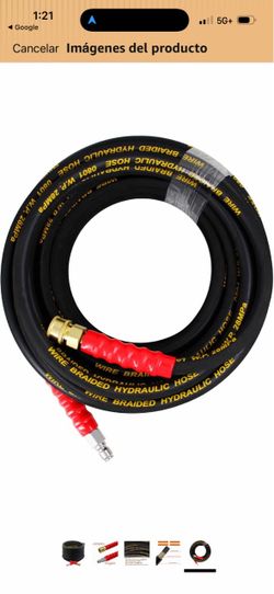 Twinkle Star - Manguera para lavadora a presión de 50 pies con conexión rápida de 3/8 pulgadas, manguera de lavadora eléctrica de cable trenzado de al