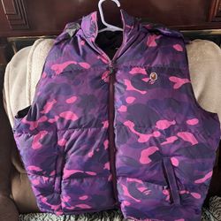 Authentic Abathing, ape camo, hooded puffer vest