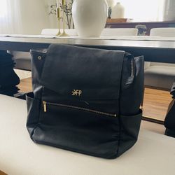 Freshly Picked Leather Black Backpack/diaper Bag 