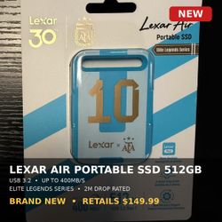 Messi / AFA Licensed 512GB Portable SSD - NEW (Collectors Edition)