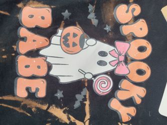 Spooky Babe Halloween Bleached Graphic Tee