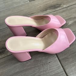 Women Shoes, Heels about 2.5inches, Pink, New Never Worn Outside, Size 37