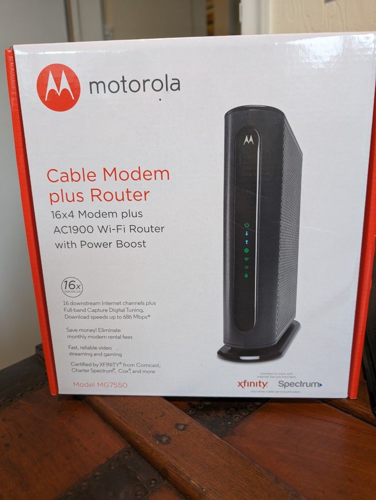 Motorola MG7550 Cable Modem With WiFi Router