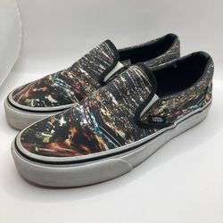 Women’s 7 Vans Slip-On City Lights Skyline Skater Streetwear Urban Great Cond.