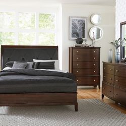 Bed, Nightstand, Dresser, Mirror, Queen Bed, King Bed, LED Light Headboard, Bedroom Furniture, Home Furniture 