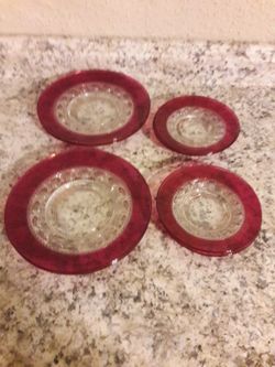 Tiffin Kings Crown Thumbprint Plates