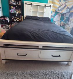 Full Bookcase Bedframe with power