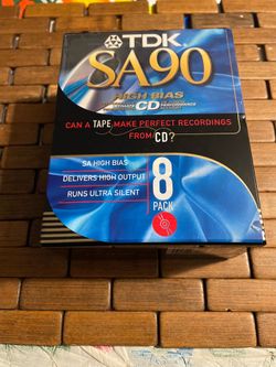 TDK SA90 High Bias Audio Cassette Tapes 8-Pack new