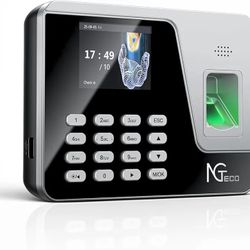 NGTeco Fingerprint & PIN Time Clock, Standalone Biometric Punch Machine for Small Business
