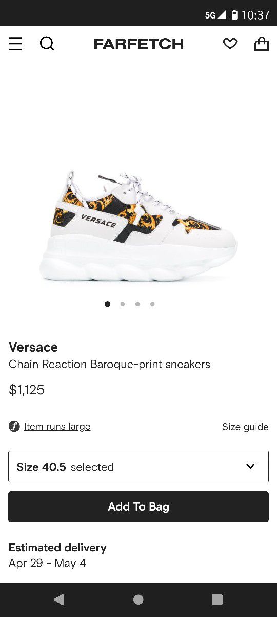 Versace Chain Reaction Sneakers black /white / brown size 37