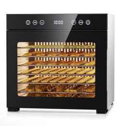 8 Trays Dehydrator Stainless Steel Black