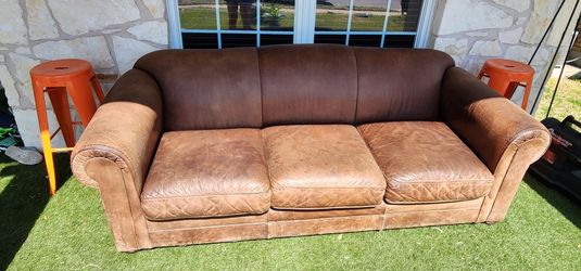 Comfy Brown Leather Couch