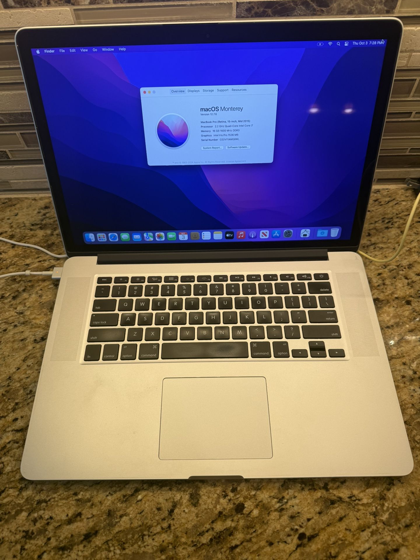 MacBook Pro 15 256GB SSD 16GB Ram