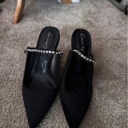 Black Short Heels Size 9