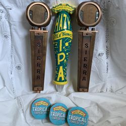 Sierra Nevada Brewing Co Hazy Little Thing IPA Wooden Metal Beer Tap Handles Set