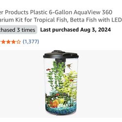 6 Gallon Lucite LED Aquarium Purchased Amazon