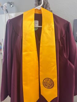 Cap and Gown, ASU Arizona State University, Maroon and Gold! Never worn!