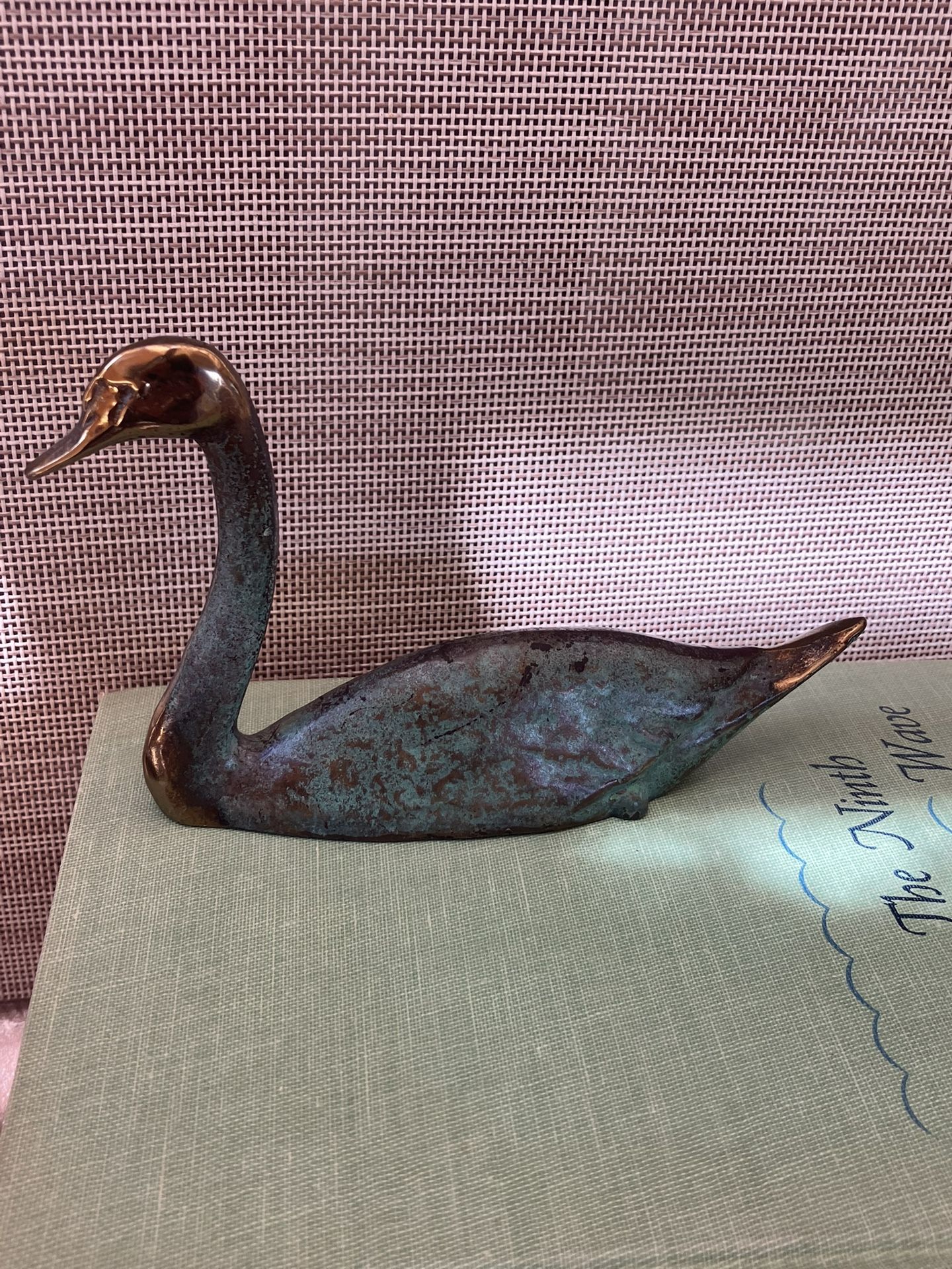 Vintage Scott Nelles Brass Swan Figurine Paperweight