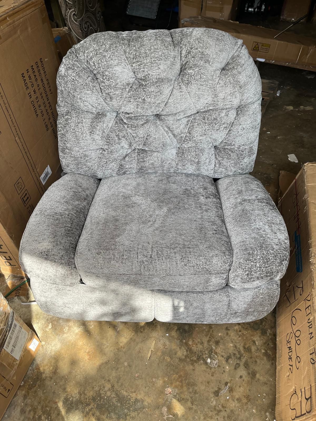 Super Comfy Power Swivel Recliner On Gray