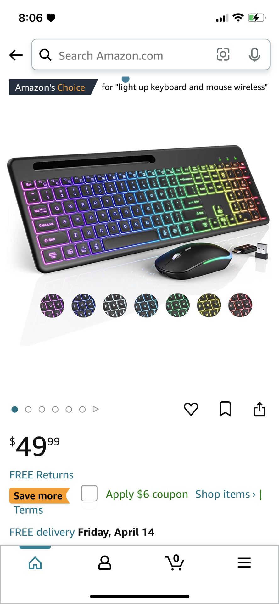 Wireless Keyboard And Mouse Set- Lights Up