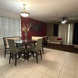 Dining and Living Room Set with Decor