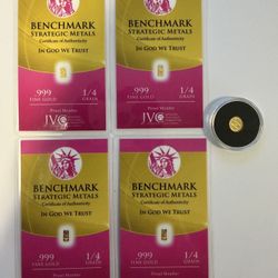 Micro Gold Lot – 4x 1/4 Grain Gold Bars + Mini Gold Coin (.999 Fine)