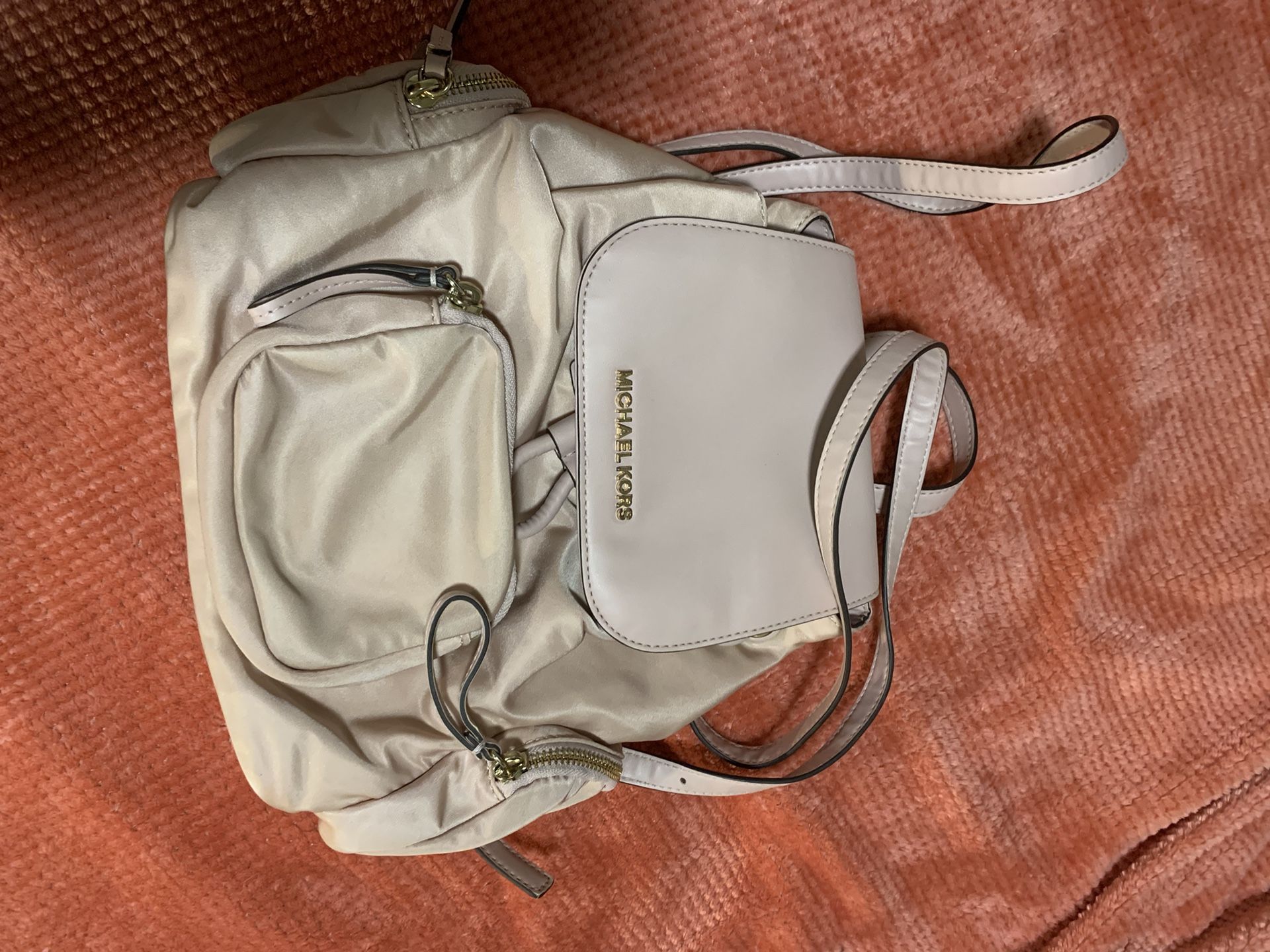 Pink Michael Kors Blossom Abbey Soft Pink Nylon Backpack