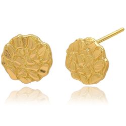 🔥 18K Gold Nugget Earrings – Unisex Luxury Studs for Only $60💎