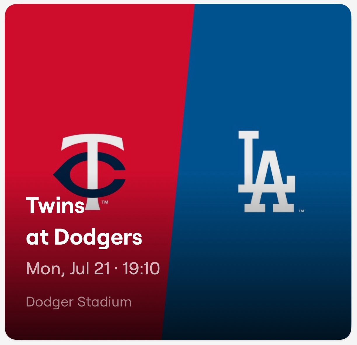 Minnesota Twins vs Los Angeles Dodgers