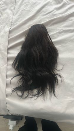 loose front wig, straight natural color, 12 inch
