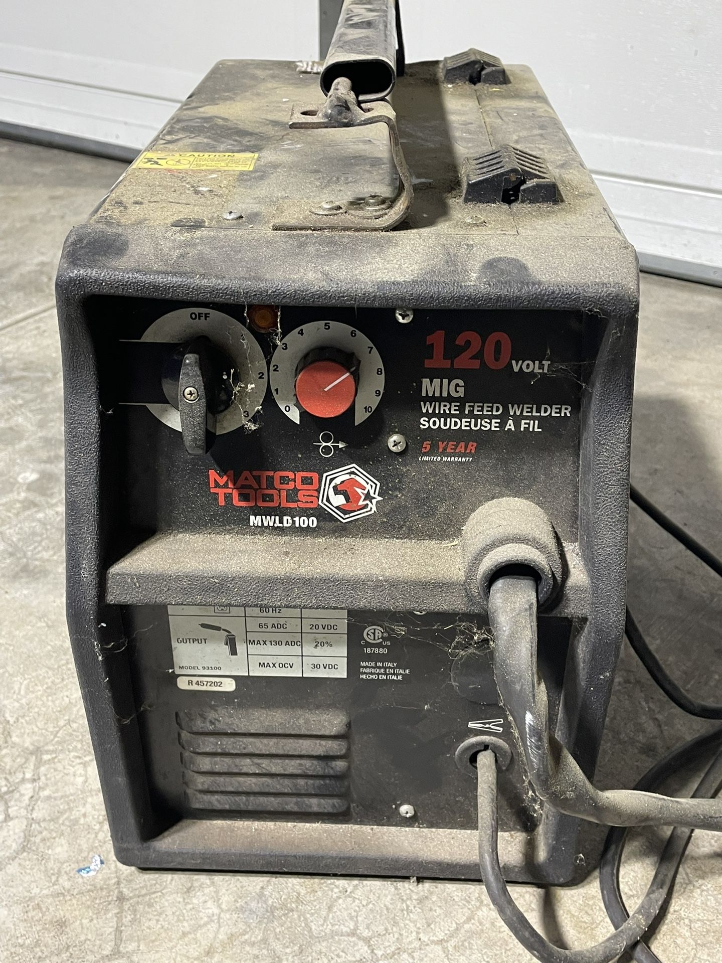 Matco Tools 120v Welder Model-mwld100