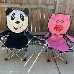 Kid Folding Chairs - Pig and Panda (Perfect for Camping) $15 for both