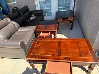 Wood Coffee Table and End Table Set