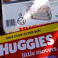 HUGGIES BIG BOXES OF WIPES & DIAPERS 