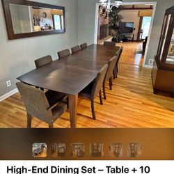 High-End Dining Set – Table + 10 Chairs + China Cabinet