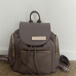 DKNY Rapture Vegan Leather Laptop Backpack Reg.  Gray Pebble Purse
