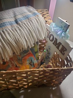 Blue blanket basket
