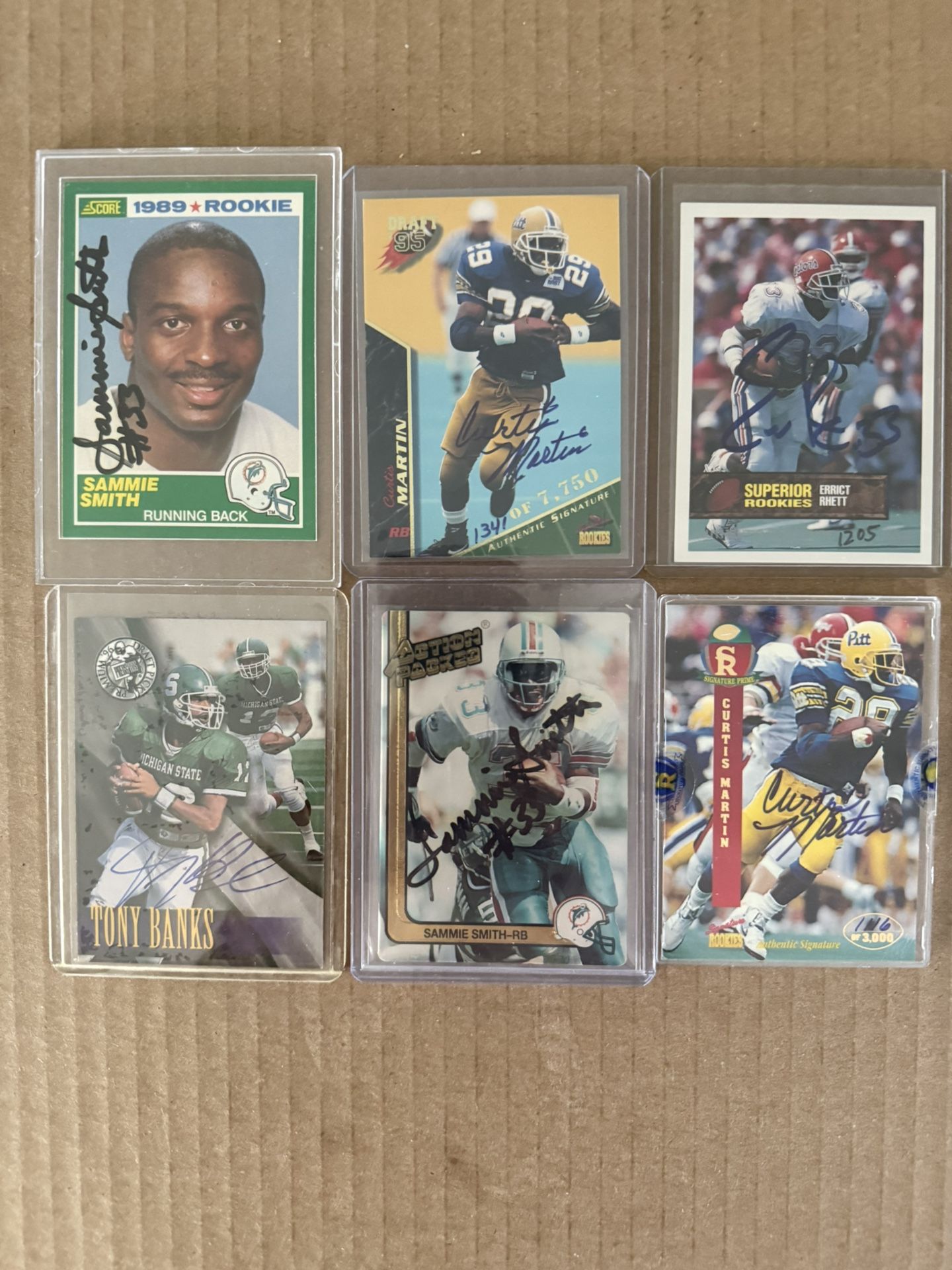 “Autographed NFL ROOKIES” LOT (6) Cards. Running Backs Cutis Martin++NM/M!!!😎