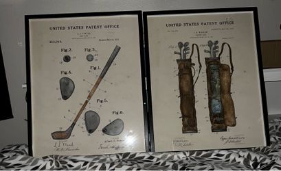 TWO Framed Golf Prints perfect for Father’s Day gift