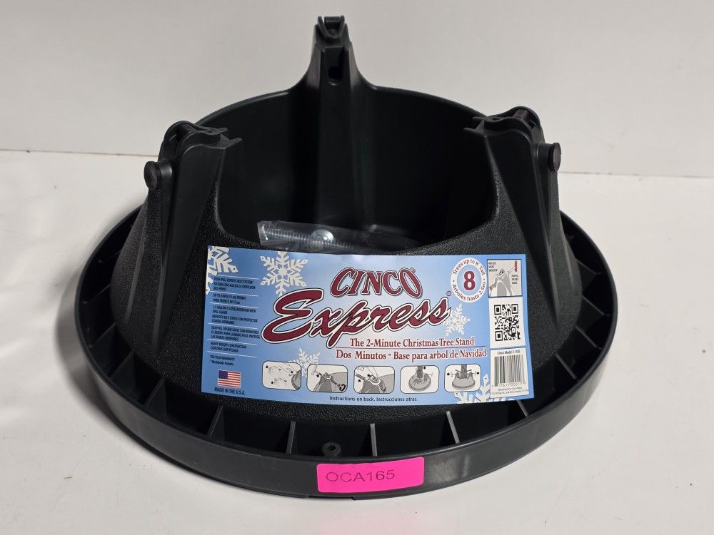 Cinco Express C-152E Christmas Tree Stand Heavy Duty Two Minute Setup Black Base
